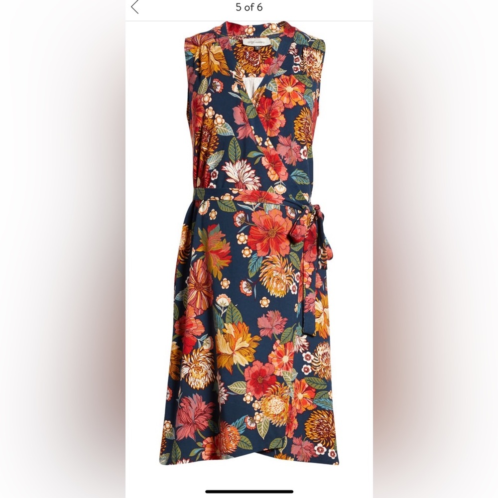 Floral knit maternity wrap dress, medium